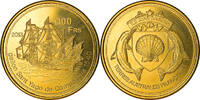 Frankreich 100 Francs Münze, Ile Juan Da Nova, UNZ, Bronze-Aluminium -