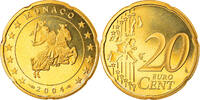 Monaco 20 Euro Cent Prince Rainier III, Paris, BE, STGL, Messing, KM:171 -