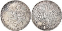 Bundesrepublik Deutschland 10 Mark Münze, Karlsruhe, SS, Silber, KM:132 -