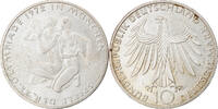 Bundesrepublik Deutschland 10 Mark Münze, Stuttgart, SS, Silber, KM:132 -