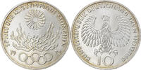 Bundesrepublik Deutschland 10 Mark Münze, Stuttgart, VZ, Silber, KM:135 -