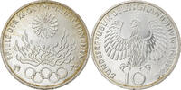 Bundesrepublik Deutschland 10 Mark Münze, Stuttgart, VZ, Silber, KM:135 -