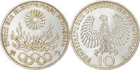 Bundesrepublik Deutschland 10 Mark Münze, Hamburg, SS+, Silber, KM:135 -