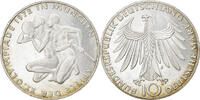 Bundesrepublik Deutschland 10 Mark Münze, Hambourg, SS, Silber, KM:132 -