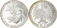 Bundesrepublik Deutschland 10 Mark Münze, Karlsruhe, SS+, Silber -