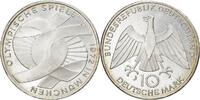 Bundesrepublik Deutschland 10 Mark Münze, Hambourg, SS+, Silber, KM:131 -