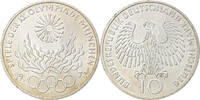 Bundesrepublik Deutschland 10 Mark Münze, Hambourg, SS, Silber, KM:135 -