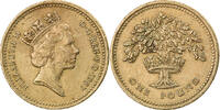 Großbritannien Pound Münze, Elizabeth II, S+, Nickel-brass, KM:948 -