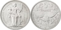 Neukaledonien 5 Francs Münze, Paris, VZ+, Aluminium, KM:E10 -
