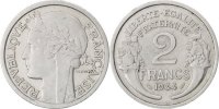 Frankreich 2 Francs Münze, Morlon, SS, Aluminium, KM:886a.1 -
