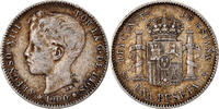 Spanien Peseta Münze, Alfonso XIII, Madrid, SS, Silber, KM:706 -