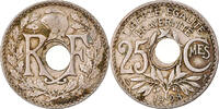 Frankreich 25 Centimes Münze, Lindauer, Trou Décentré, S+ -