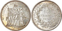 Frankreich 10 Francs Münze, Hercule, Paris, UNZ, Silber, KM:932 -
