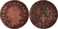 Frankreich Double Tournois Münze, Louis XIII, Double tournois de Warin, tête à gauche -