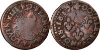 Frankreich Double Tournois Münze, Louis XIII, Bordeaux, S, Kupfer -