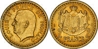 Monaco 2 Francs Münze, Paris, VZ+, Cupro-Aluminium, Gadoury:134 -
