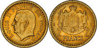 Monaco 2 Francs Münze, Paris, UNZ, Cupro-Aluminium, Gadoury:134 -