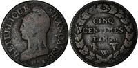 Frankreich 5 Centimes Münze, Dupré, Lille, S, Bronze, KM:640.11 -