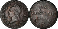 Frankreich Centime Münze, Dupré, Paris, S+, Bronze, KM:646 -