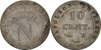 Frankreich 10 Centimes Münze, Napoléon I, Rouen, S+, Billon, KM:676.2 -