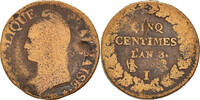 Frankreich 5 Centimes Münze, Dupré, Limoges, SGE+, Bronze, KM:640.7 -