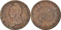 Frankreich Decime Münze, Dupré, Paris, Coins choqués, S, Bronze -