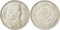 Ägypten 10 Piastres Münze, Farouk, SS, Silber, KM:367 -