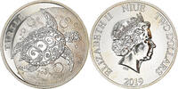 Niue 2 Dollars Münze, Turtle, Proof, STGL, Silber -