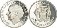 Jamaica 5 Dollars Münze, Elizabeth II, Franklin Mint, USA, Proof, STGL -
