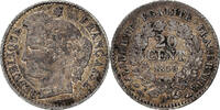 Frankreich 20 Centimes Münze, Cérès, Paris, SS, Silber, KM:758.1 -