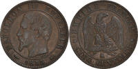 Frankreich 5 Centimes Münze, Napoleon III, Paris, SS, Bronze, KM:777.1 -