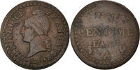 Frankreich Centime Münze, Dupré, Paris, S+, Bronze, KM:646, Gadoury:76 -