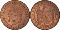 Frankreich Centime Münze, Napoleon III, Bordeaux, UNZ, Bronze -