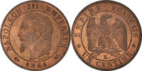 Frankreich Centime Münze, Napoleon III, Bordeaux, UNZ, Bronze -