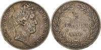 Frankreich 5 Francs Münze, Louis-Philippe, Lille, S+, Silber, KM:737.4 -