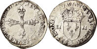 Frankreich 1/4 Ecu Münze, Henri III, Paris, SS, Silber, Sombart:4662 -