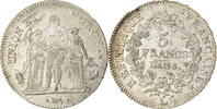 Frankreich 5 Francs Münze, Union et Force, Bayonne, SS+, Silber -