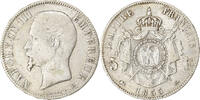 Frankreich 5 Francs Münze, Napoleon III, Lyon, S, Silber, KM:782.3 -
