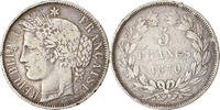 Frankreich 5 Francs Münze, Cérès, Bordeaux, S+, Silber, KM:818.2 -