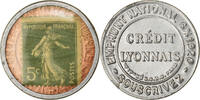 Frankreich 5 Centimes Münze, Credit Lyonnais, Timbre-Monnaie, SS+ -