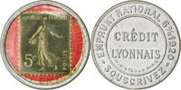 Frankreich 5 Centimes Münze, Credit Lyonnais, Timbre-Monnaie, SS+ -