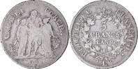 Frankreich 5 Francs Münze, Union et Force, Bayonne, S+, Silber -