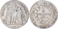 Frankreich 5 Francs Münze, Union et Force, Bayonne, Clipped, S+ -