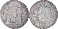 Frankreich 5 Francs Münze, Union et Force, Perpignan, SS, Silber -