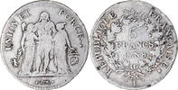 Frankreich 5 Francs Münze, Union et Force, Bayonne, S, Silber -