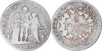 Frankreich 5 Francs Münze, Union et Force, Perpignan, S, Silber -
