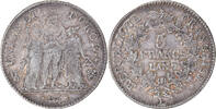 Frankreich 5 Francs Münze, Union et Force, Bayonne, SS, Silber -