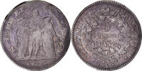 Frankreich 5 Francs Münze, Union et Force, Paris, S+, Silber, KM:639.1 -