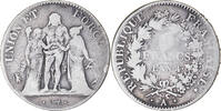 Frankreich 5 Francs Münze, Union et Force, Paris, S, Silber, KM:639.1 -