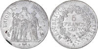 Frankreich 5 Francs Münze, Union et Force, Paris, SS, Silber, KM:639.1 -